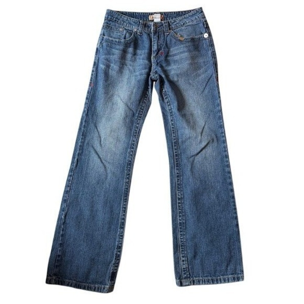 AX Jeans Denim Bootcut Embroidered Flap Pocket Jeans Size 32 Y2K Style Western